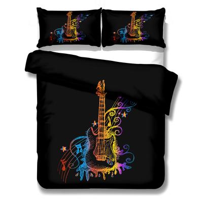 Гитара Игра Музыкальный пододеяльник Комплект постельного белья UK Single Double Queen US Twin Full King Size