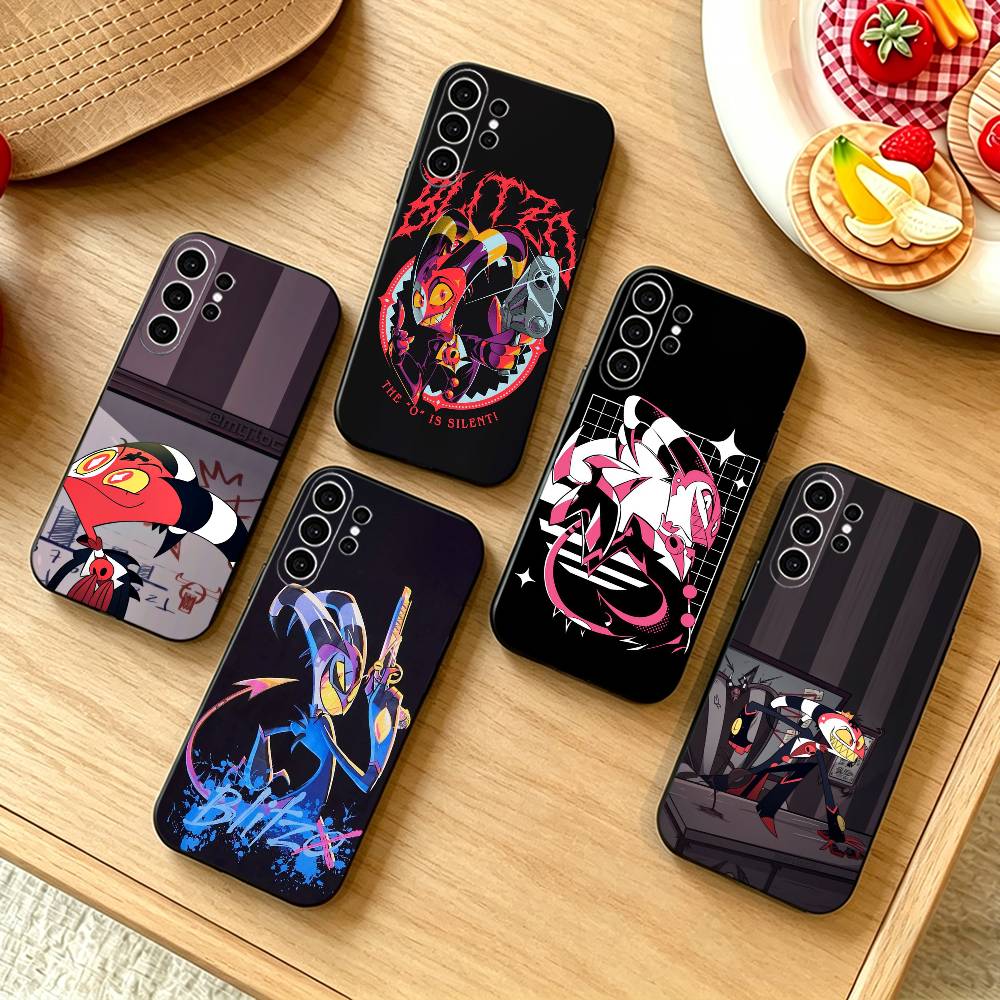 Чехол для телефона Helluva Boss Блитцо для Samsung S25, S24, S21, S22, S23, S30, Ultra, S20, Plus, Fe, Note, 10, 9, 5G Черный
