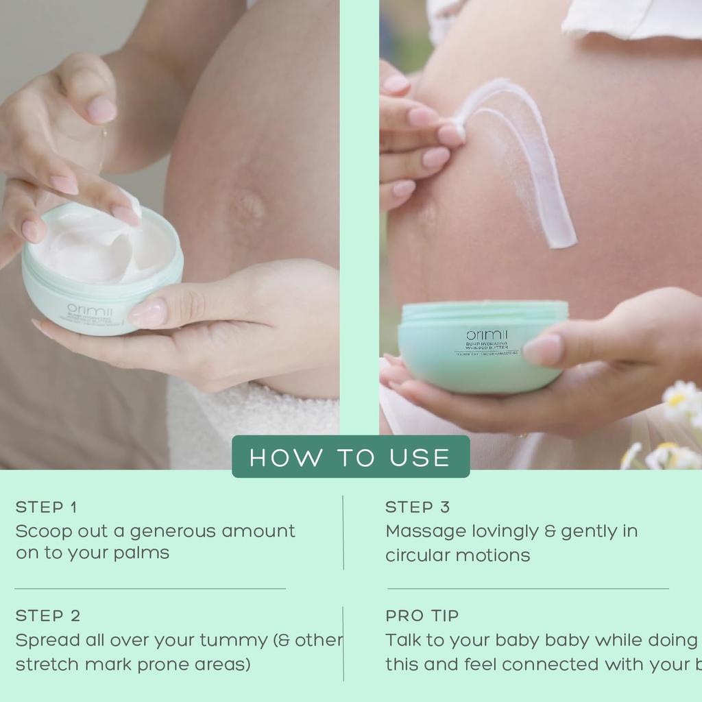 Orimii Bump Hydrating Stretch Marks Body Butter For Women | Whipped Cocoa Shea Cream 100gm