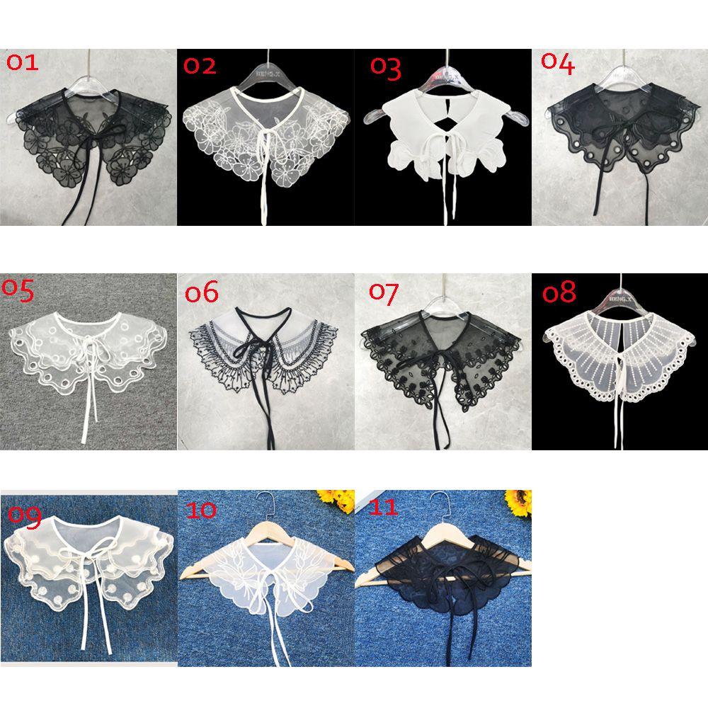 Embroidered Lace Lapel Shirt Fake Collar Cloud Shoulder Clothes Accessories Blouse False Collar