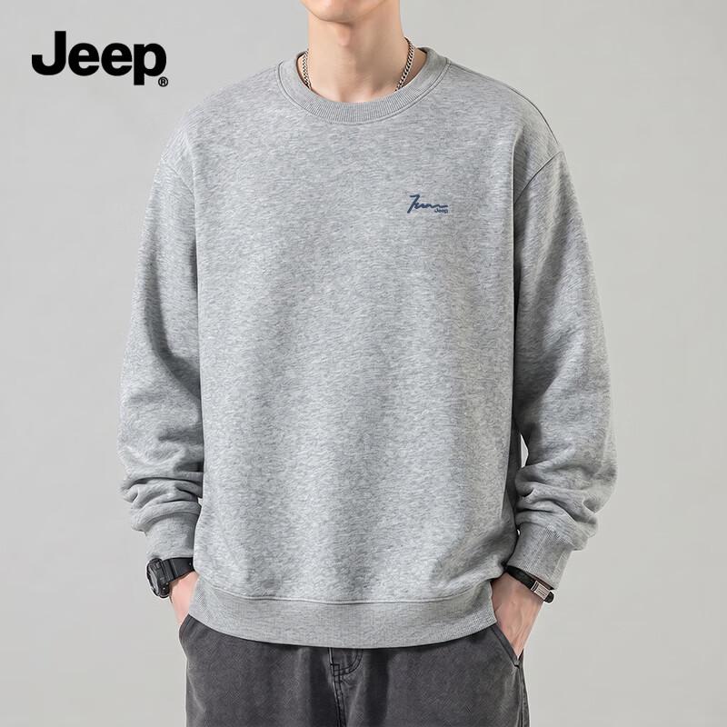 JEEP Men's Loose Fit Crewneck Long-Sleeve Sweatshirt
