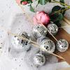 Mini Cakes Ball Mirror With Wooden Stick Wedding Party Decor Disco Cake Prom Decorations Silver Baking Decoration