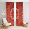 Beautiful Indian Bohemian Psychedelic Hippie Tree of Life Window Curtain Panels for Bedroom, Living, Balcony (Red Star)