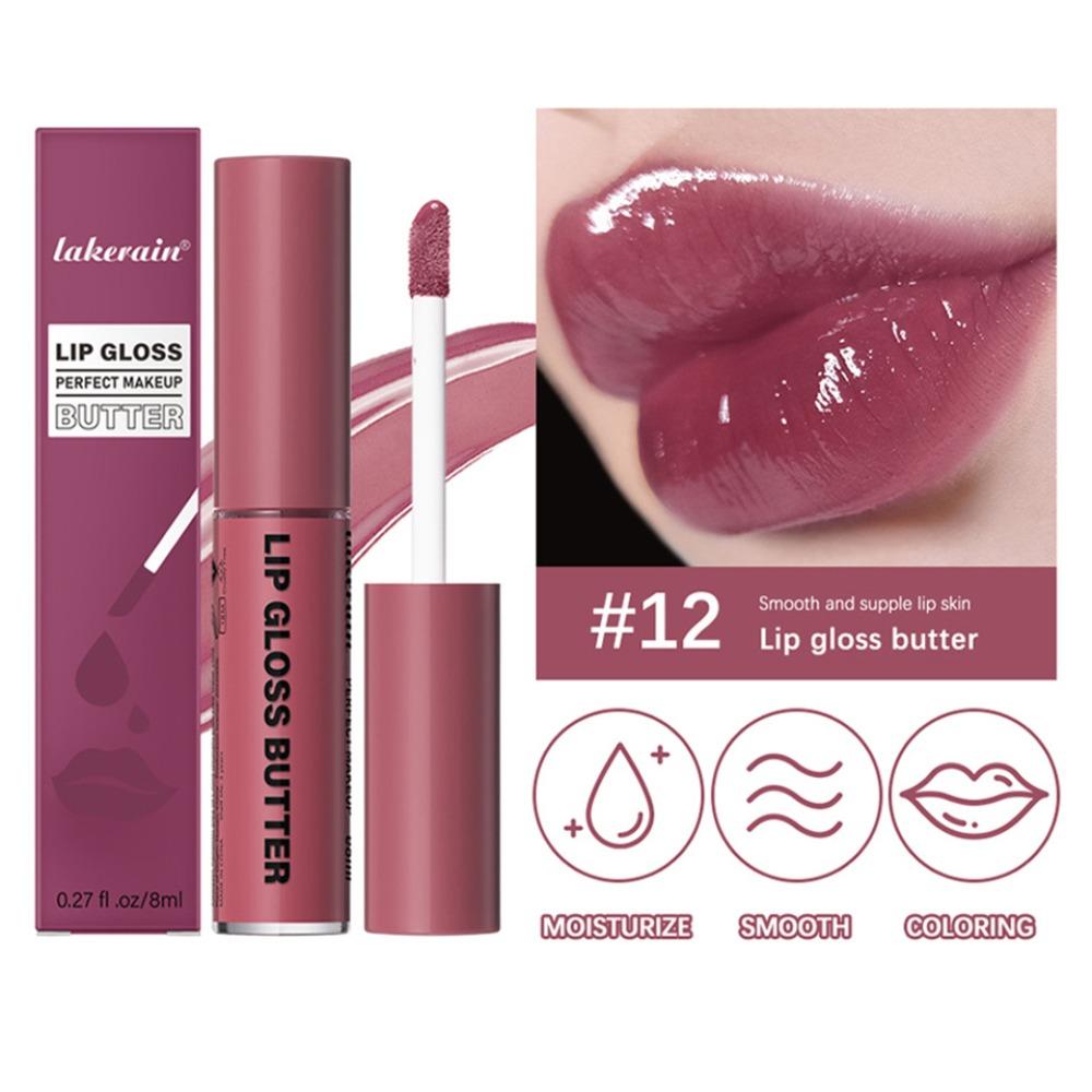 Lakerain Butter Light Lip Glaze Питательный зеркальный блеск для губ Стойкая цветная глазурь для губ Жидкость для окрашивания губ