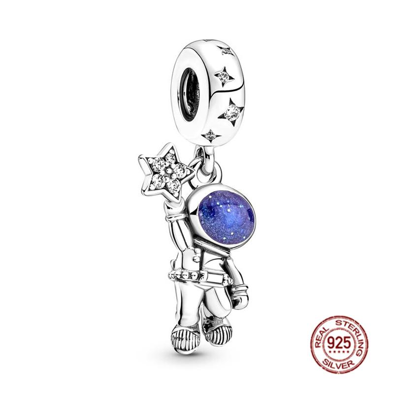 Подвеска подходит для браслета andora/ожерелья из стерлингового серебра 925 пробы, ювелирные изделия, очаровательная бусина, космонавт, сова, красный нос, олень