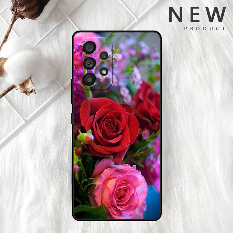 Ярко-красные розы Чехол для Samsung Galaxy A54 A52 A14 5G A53 A12 A13 A71 A23 A34 A33 A21s Чехол для телефона