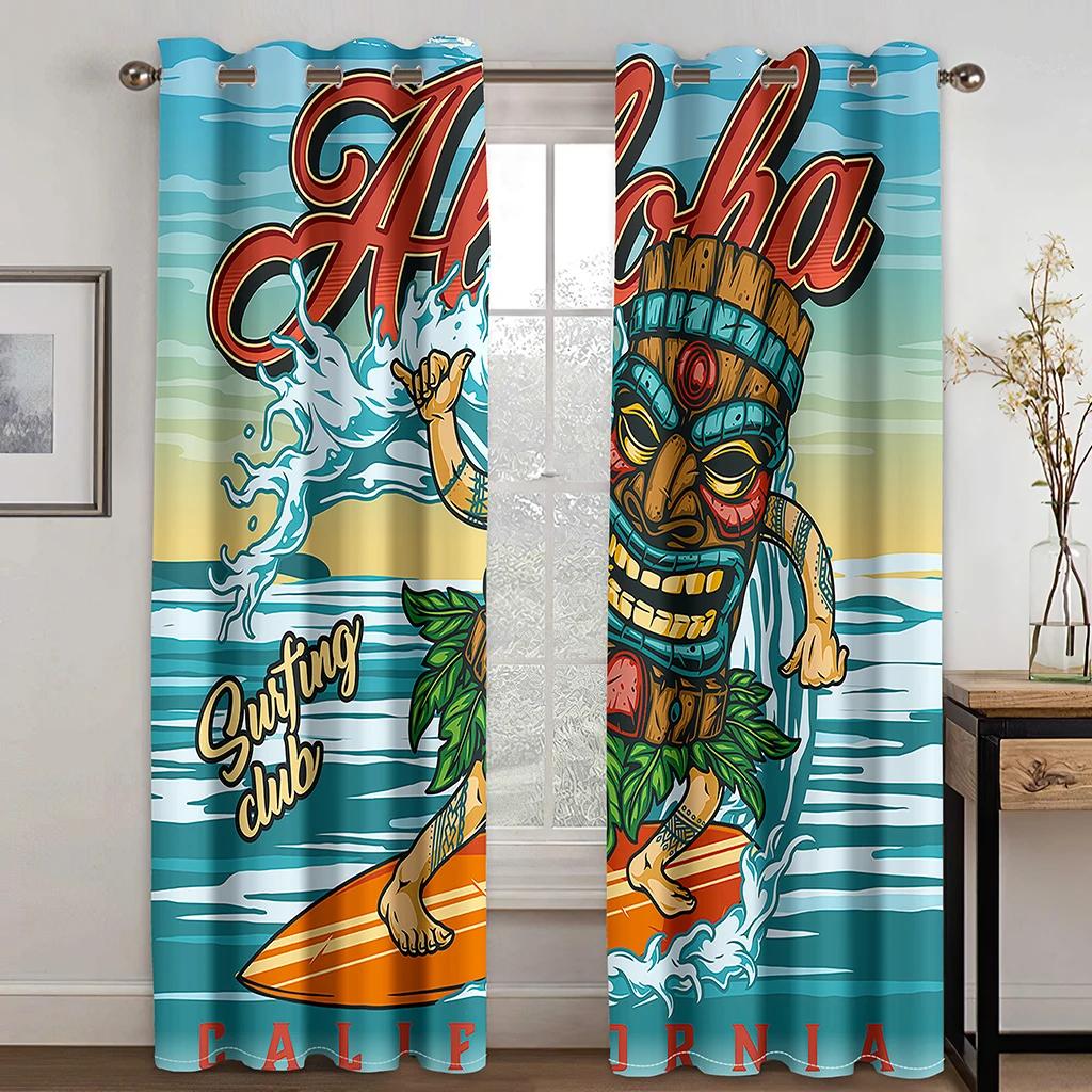 Креативные шторы для скейтборда с граффити Минималистичные классические 2 панели Гостиная Спальня Кухня Балкон Декор окна Шторы