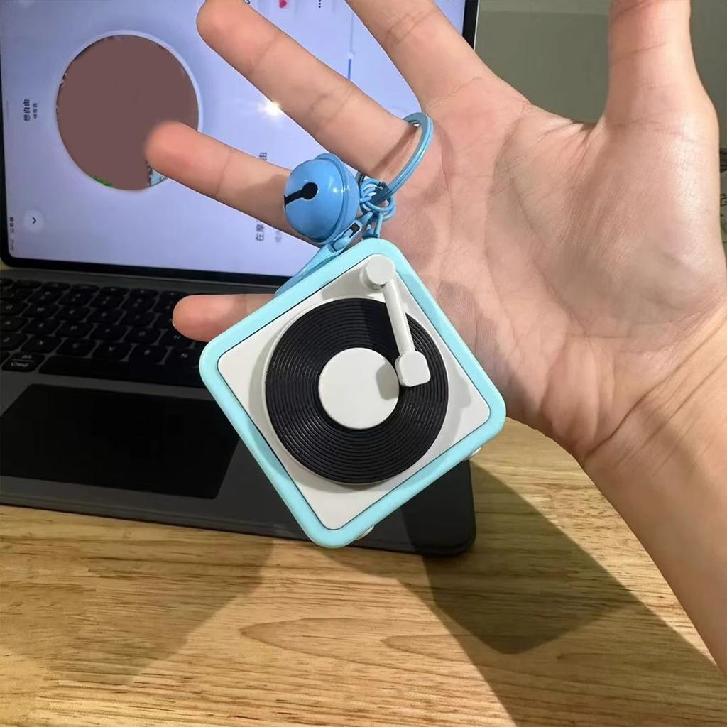 Аксессуар-брелок для фонографа в стиле ретро с функциями воспроизведения и записи музыки. Модный аксессуар для женщин.