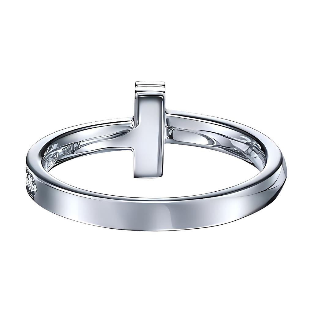Tiffany & Co. Narrow Diamond Metal White Platinum Ring Women rings GRP11528
