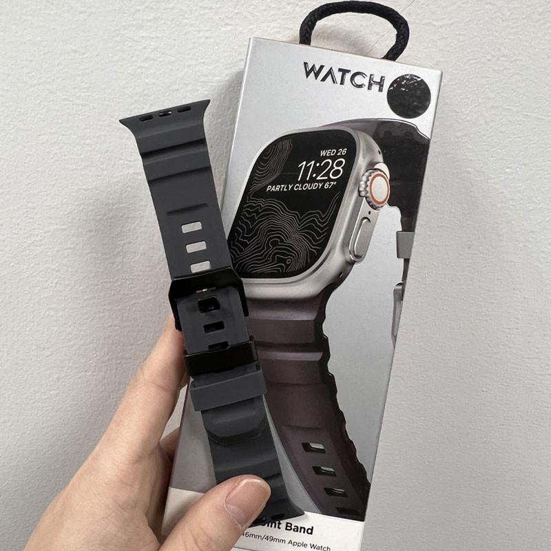 Силиконовый Ремешок Спортивный Браслет для iWatch Ultra2 Apple Watch 10/9/8/1/2/3/4/5/6/7 46мм 49мм 45мм Для Watch 41 44 40 38 42мм