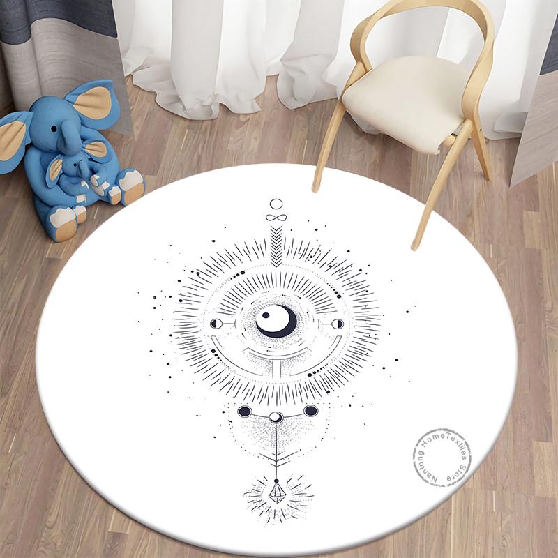 Загадочный круглый ковер, коврики для гостиной, богемный коврик для гостиной, коврик для спальни, ковер для ванной, украшение для дома