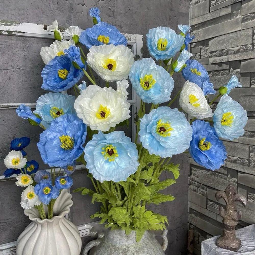 Декор для дома и сада, гигантский цветок мака, шелковый + пластиковый фон, настенный искусственный цветок