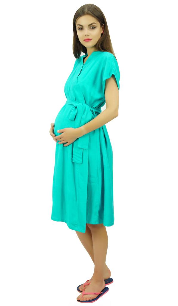 Bimba Maternity Robe Nursing Coverup With Side Shoulder Buttons Baby Shower