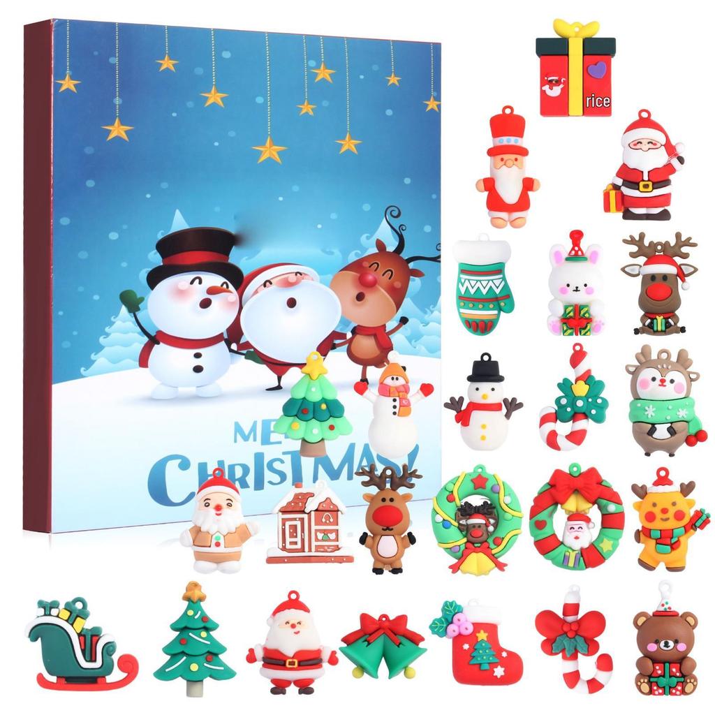 2026 Christmas Advent Calendar: 3D Figurine Pendant Countdown Gift & Christmas Tree Set