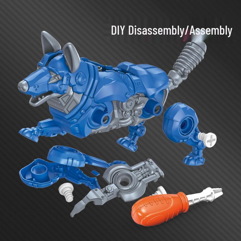 Parent-Child Mechanical Dog Assembled Disassembly Toy: Hands-on Educational Brain-Building Set for Kids