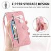 For Xiaomi Redmi Note 13 Pro 5G/Poco X6 5G Zipper Wallet Case with Strap Flower Imprint PU Leather Phone Cover