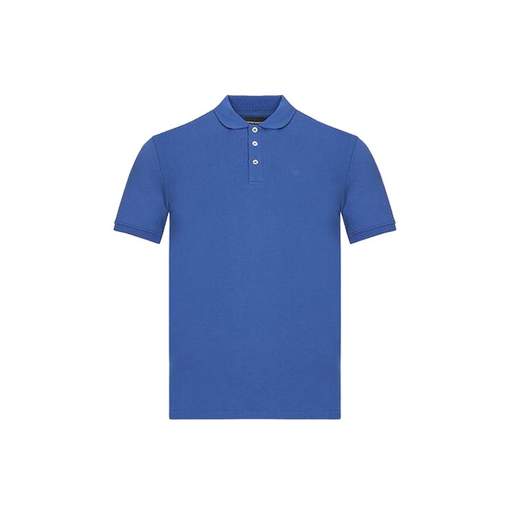 Emporio Armani Ss22 Фирменный Логотип Однотонный Короткий Рукав Поло Мужские Поло Синий 8N1F92-1JPTZ-0945