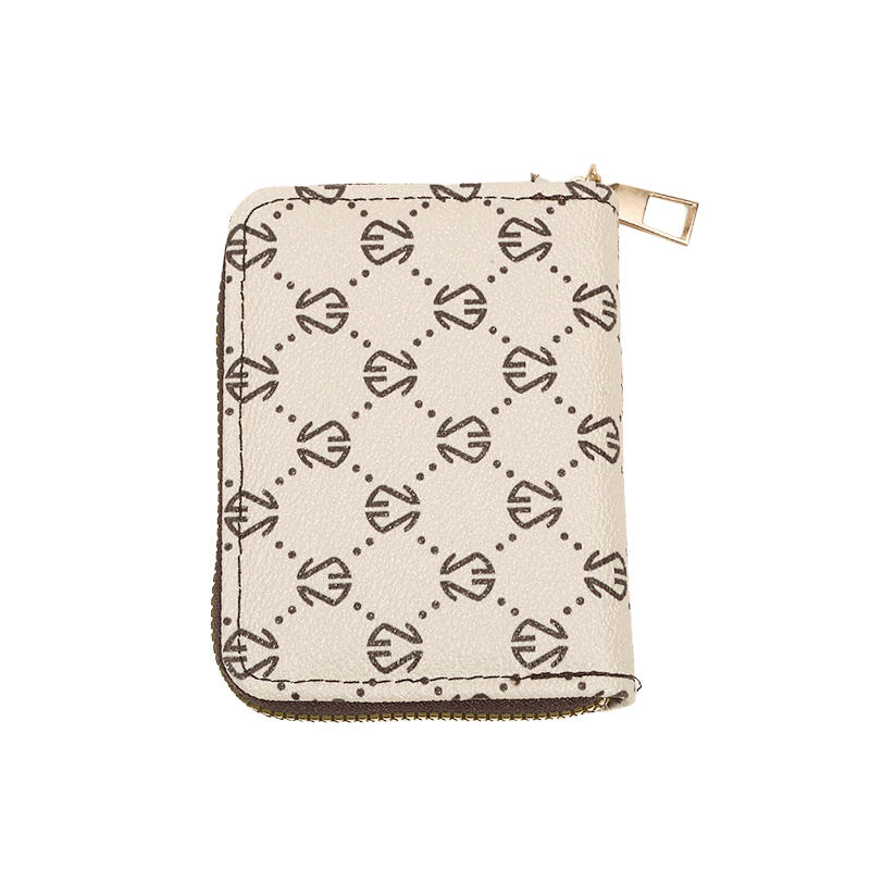 Портативная сумка-карман для карт на молнии с ретро-принтом, женский короткий кошелек, многофункциональный, высококачественный, портативный, женский, с удостоверением личности, кредитной картой, нулевой кошелек