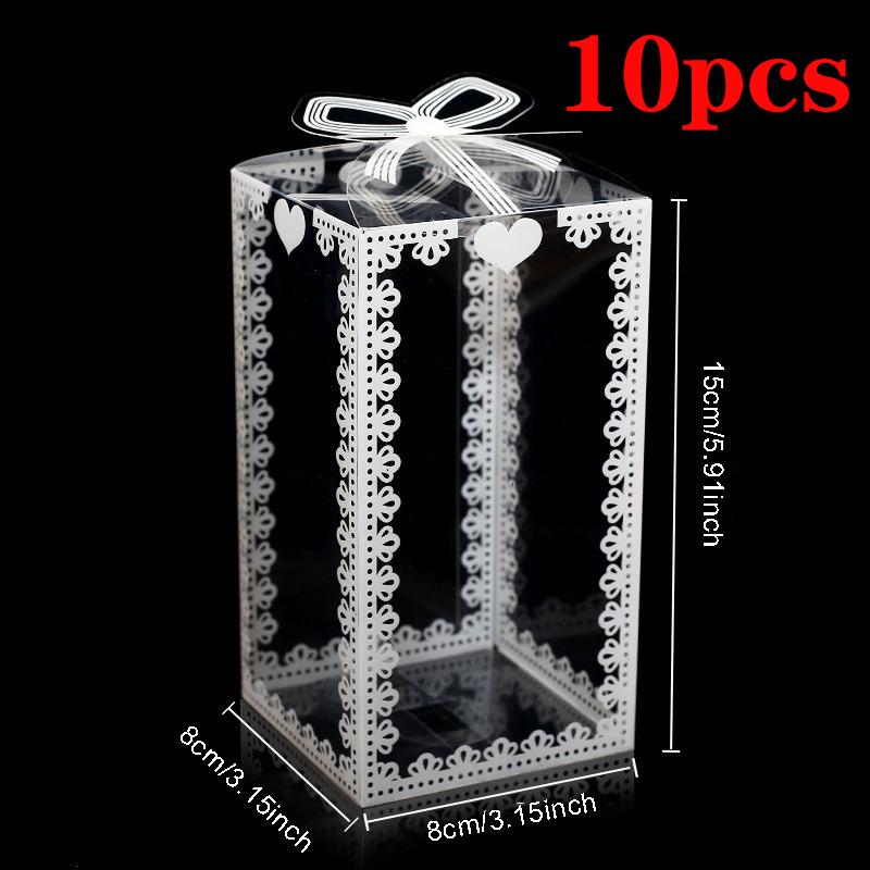 10/20 шт. Прозрачная подарочная коробка ПВХ Пластиковая прозрачная упаковочная коробка для свадьбы, детского душа, вечеринки, подарка, шоколада, конфет, торта B