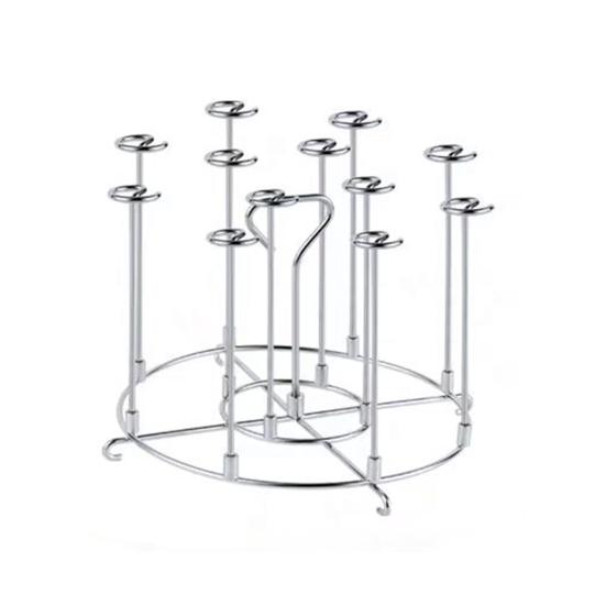 Stainless Steel Fryer Skewer Stand with Polished Edges Rustproof Dishwasher Safe Vertical Skewer Air Fryer Accessories