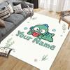 Custom Name,Cartoon Keroppi Hangyodon Series Home Sofa Decoration for Living Room & Bedroom, Non‑Slip Play Flannel Floor Mat for Game Room