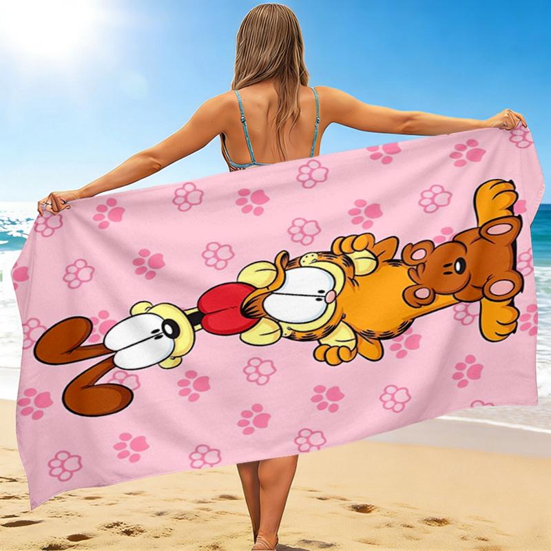 1Pc Garfield Friends Stack Beach Towel Quick Dry Multiuse For Beach Pool Gym Yoga Home Travel Christmas Halloween Xmas Gift El136