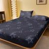 1 Simple Modern Stars Moon Printed Matte Fitted Sheet, Bedroom Printed Bed Cover, Bedding (Excluding Pillowcases)