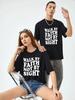 Men Women Letter Print Unisex T-shirt Couple Black Cotton Short Sleeve Tee Shirts Crewneck Classic Oversize Loose Tshirts Clothe