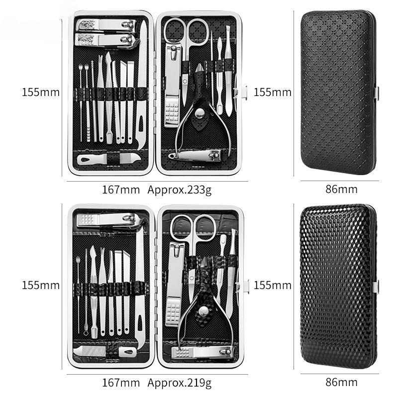 9/16/19 шт. маникюрный набор, черные кусачки для ногтей из нержавеющей стали, щипцы для кутикулы, педикюр, профессиональный инструмент для ухода, набор для чистки и ухода