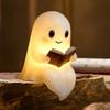 Cute Ghost Reading Book Lamp Ghost Reading Night Light LED Night Light Halloween Decor for Bedroom Study Room Readers