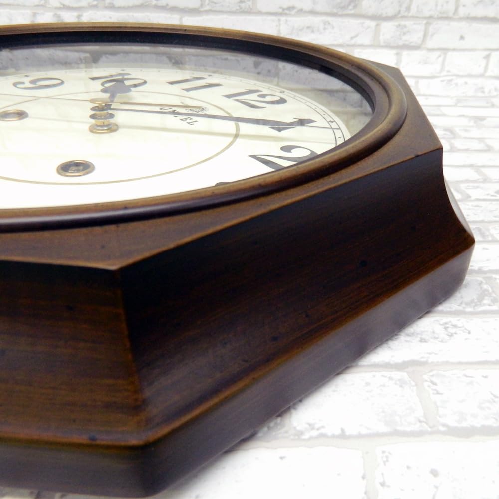 Santell Made in Japan EU Style Classical Radio-Controlled Wall Clock (Roman Letters) Antique Brown DQL675-R