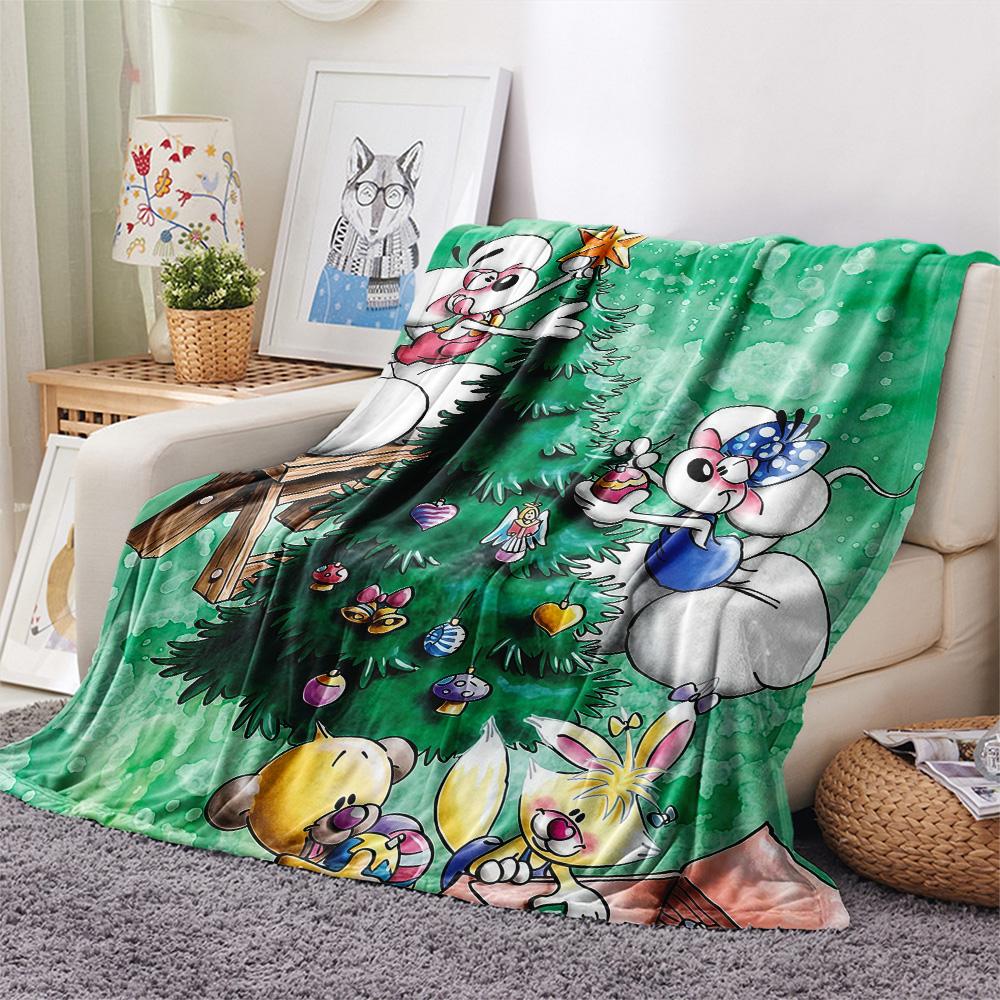 Diddl the Jumping Mouse3 Flannel Blanket, High quality Comfortable for All Seasons, Home Decor, Warmth and Comfort