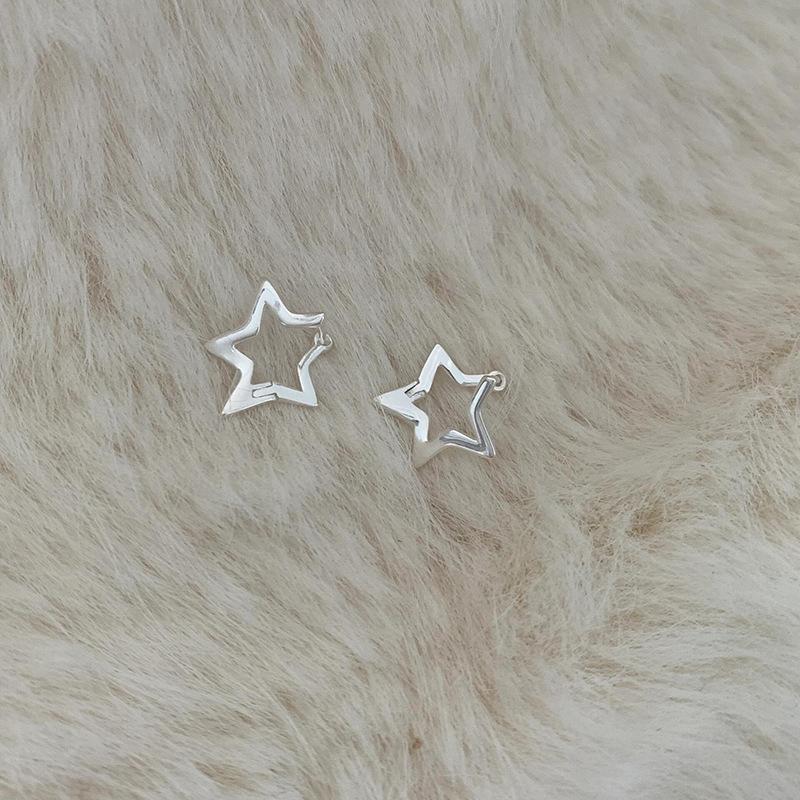 Корейская версия легких роскошных именных сережек-пряжек в форме звезды, женственных, простых, повседневных, дорожных, пятиконечных сережек-звезд