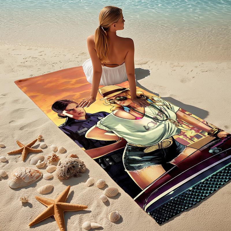 Urban Escape Stylish Digital Printing Beach Towel Quick Drying Absorbent Blanket For Beach Pool Gym Travel Christmas Gift C9211747