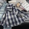 Куртка с капюшоном в клетку с длинным рукавом для мальчиков - Весна/Осень Корейский стиль