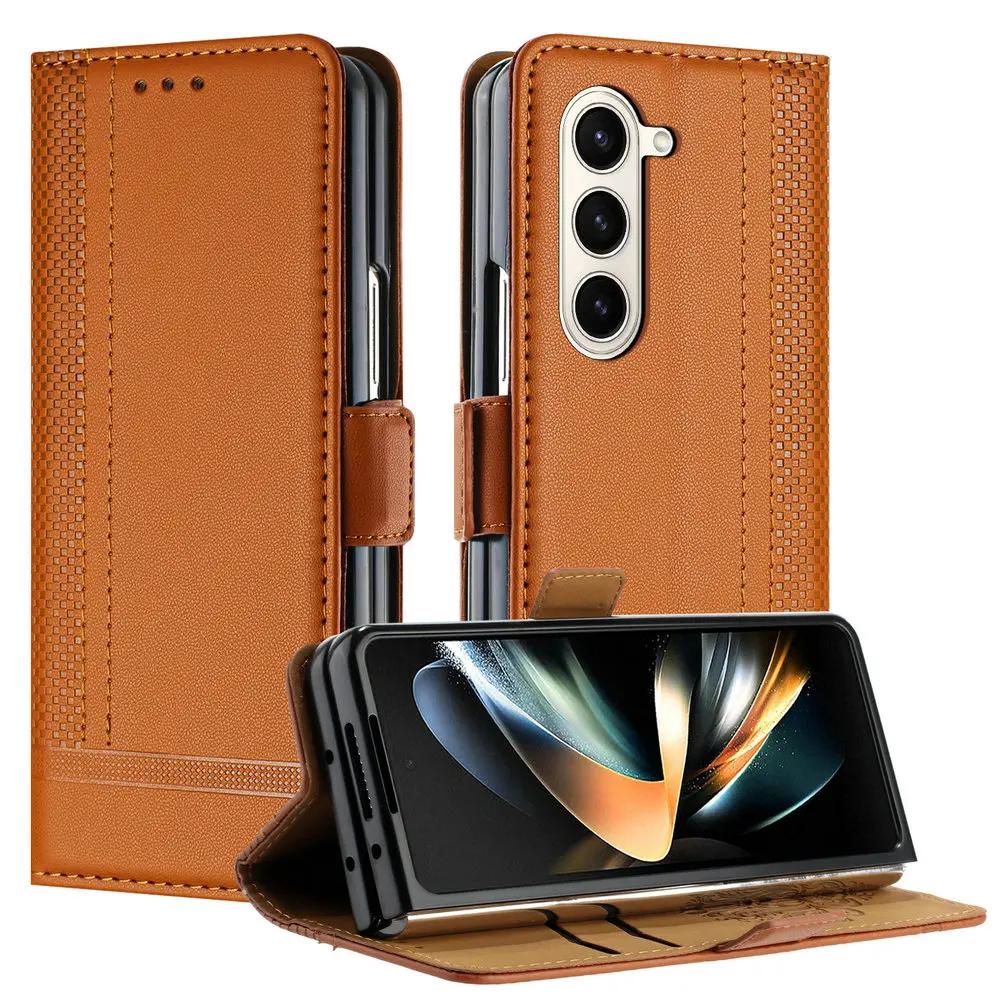 Для Samsung Galaxy Z Fold 7 6 5 4 3 5G Роскошный чехол Магнитная кожаная книжка Чехол-книжка Samsung Z Fold7 Чехол ZFold 7 Fold6 5 Чехол для телефона