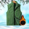 Autumn Winter Men's Plus Velvet Vest Coat Solid Color Lamb Fleece Waistcoat Large Size Thick Warm Soft Fashion Thermal Vest Male
