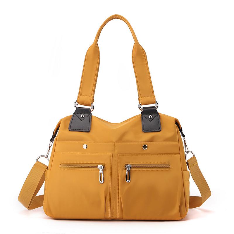 Solid Color Handbag Nylon Shoulder Bag Women's Large Capacity Tote Bag