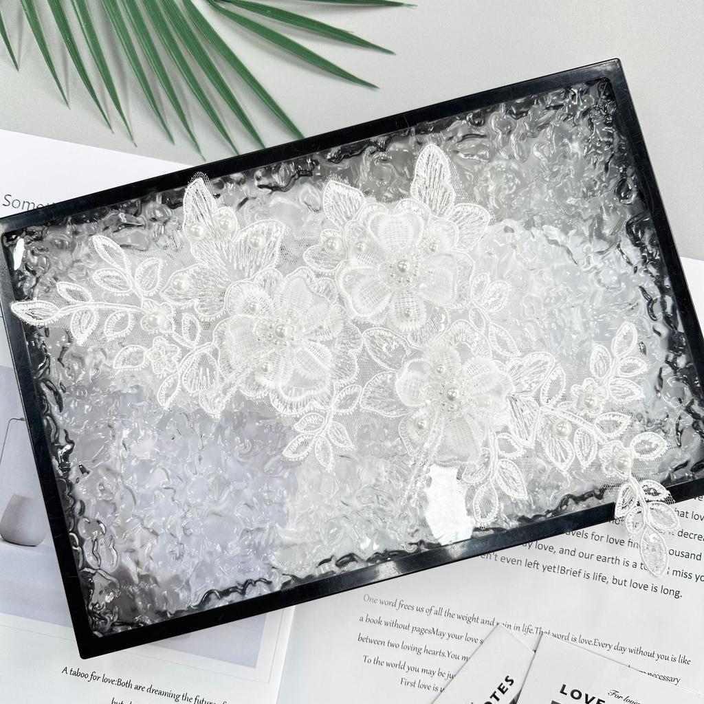 Bead Crystal Fringe Applique Embroidery Flower Decoration Bag Dress Wedding Accessories Cloth Sticker Accessories