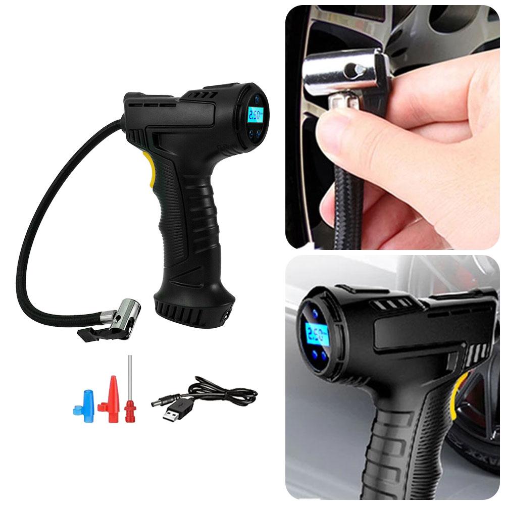 Автоматический беспроводной цифровой автомобильный насос для накачивания шин с ЖК-дисплеем, ручной воздушный компрессор