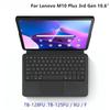 Leather Keyboard Case for Lenovo Tab M10 Plus 3rd Gen 10.6 Inch TB-125FU 128FU XU F Tablet Smart Cover TrackPad Touchpad Keyboard