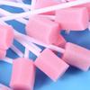 50pcs Disposable Oral Care Sponge Mouth Sponges Tooth Cleaning Mouth Swabs (pink)