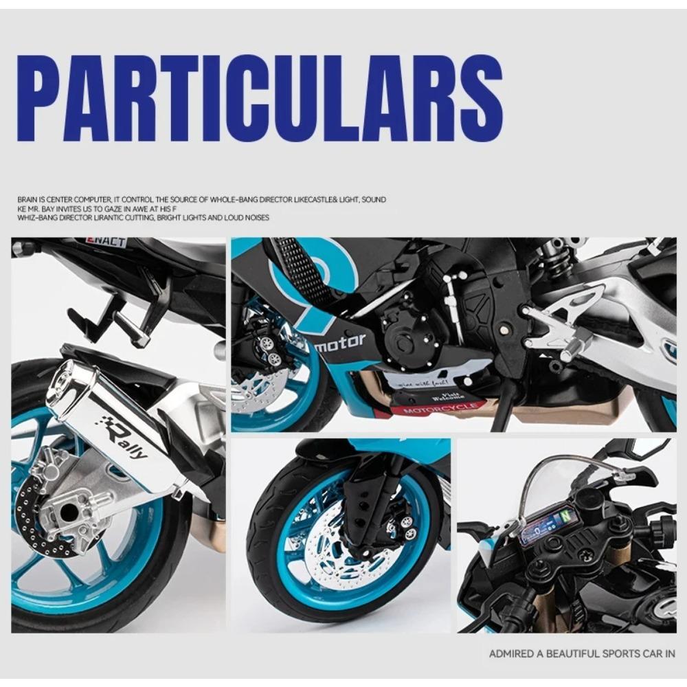 1/9 Yamaha YZF-R1M Сплав Спортивный Мотоцикл Металлические Литые Модели Уличный Гоночный Мотоцикл Модель Высокая Симуляция Звук и Свет Детские Игрушки Подарок