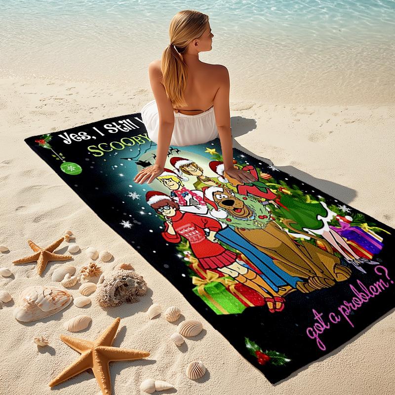 Halloween fantasy comedy adventure cartoon movie Scooby-Doo towel outdoor camping vacation swimming beach towel outdoor absorbent bath towel Y6