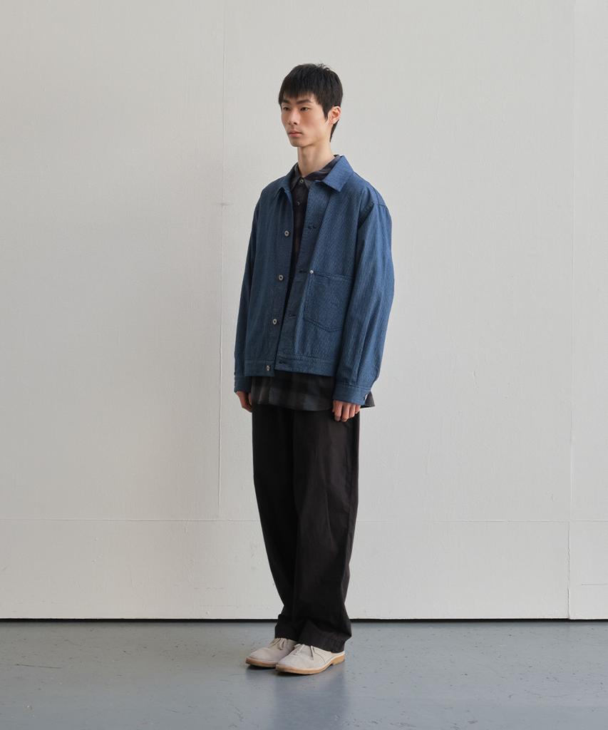Horlisun Liverty Denim Small Check Jacket Navy