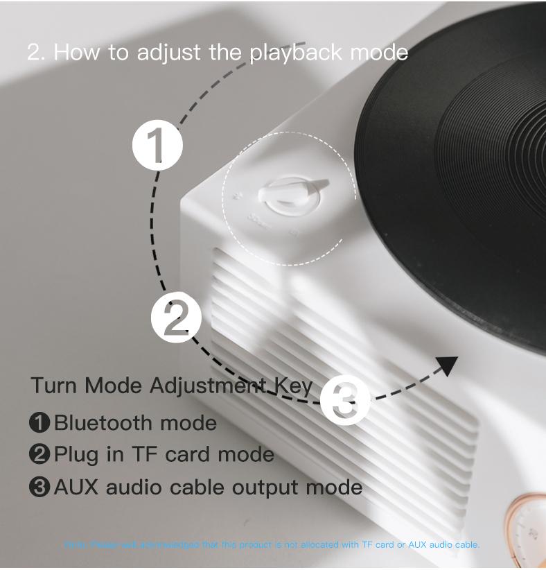 Портативный виниловый Bluetooth-динамик, беспроводной ретро-мини стерео проигрыватель пластинок, многофункциональная поворотная звуковая коробка