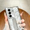 Transparent Electroplated PC Case Galaxy Z Fold8 Ultra Shockproof Magnetic Stand Cover In Star Feather
