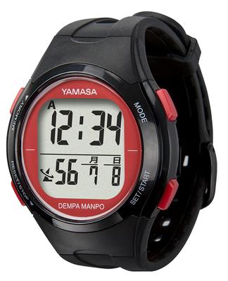 Часы Yamasa шагомер DEMPA MANPO черный x красный TM-510BR