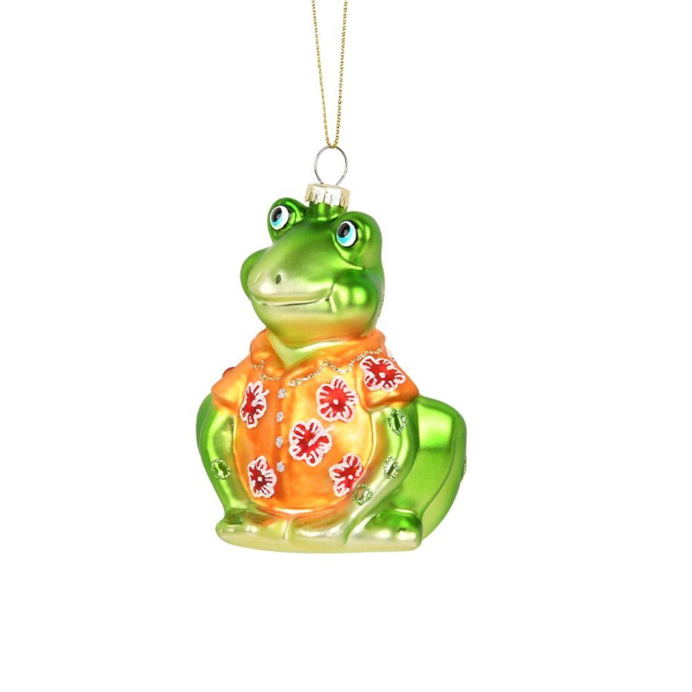 Glass Painted Christmas Decorations Green Christmas Tree Pendant for Mall Window Scene Layout