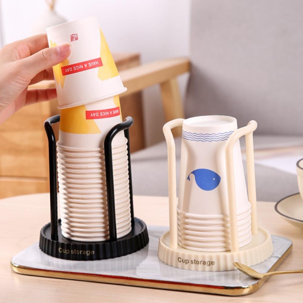 Space Saving Cups Dispenser Rack Shelf Mug Display Stand New Disposable Cup Storage Holder Home